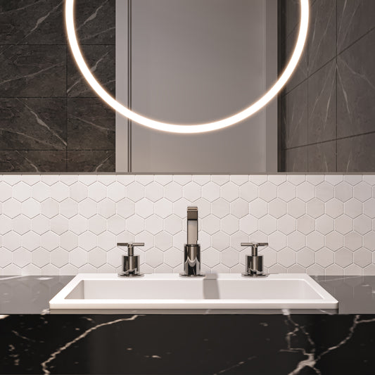 Dolomite Polished Marble Hexagon Mosaic Tile