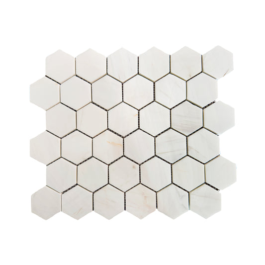 Hexagon Dolomite Polished Marble Mosaic Tile