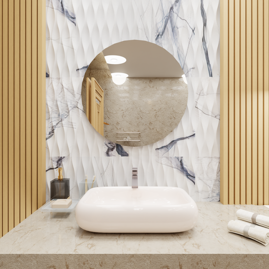 Lilac Wave Marble Tile