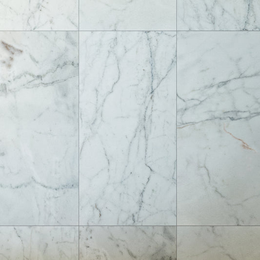 Carrara White Polished Marble Wall & Floor Tiles Bathroom Installation