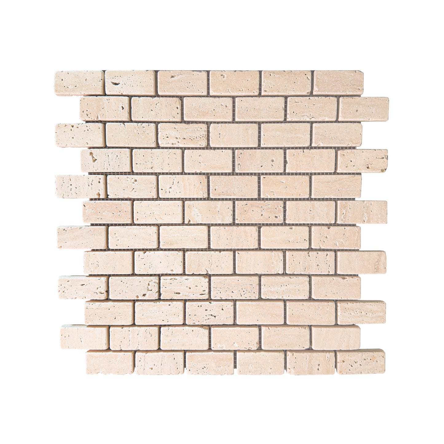 Classic Tumbled Travertine Brick Mosaic Tiles 23x48