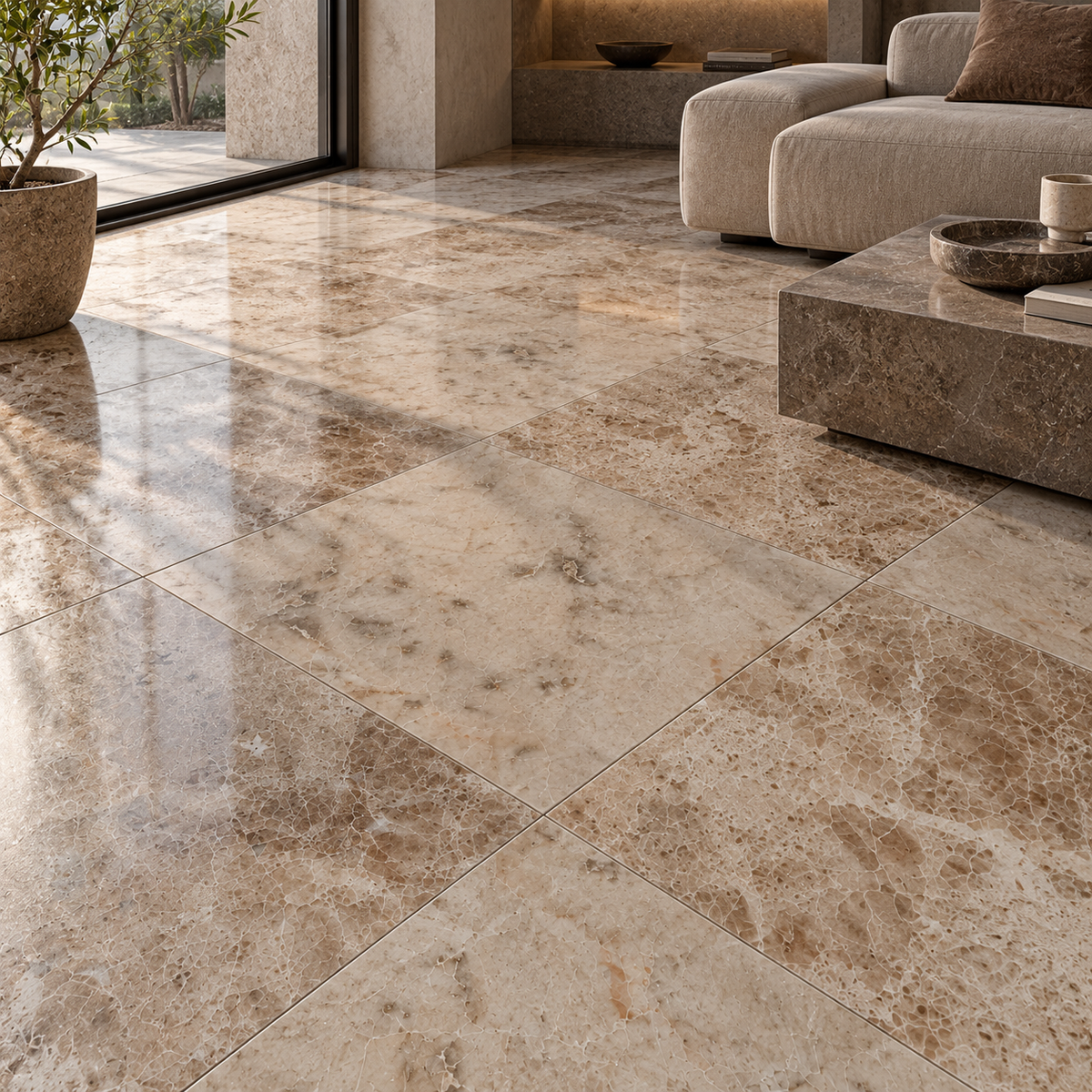 Cappuccino Polished Marble Wall & Floor Tiles