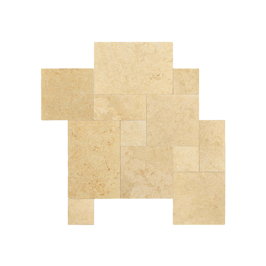Travertine Light Versailles Pattern Paving Patio Tile Set
