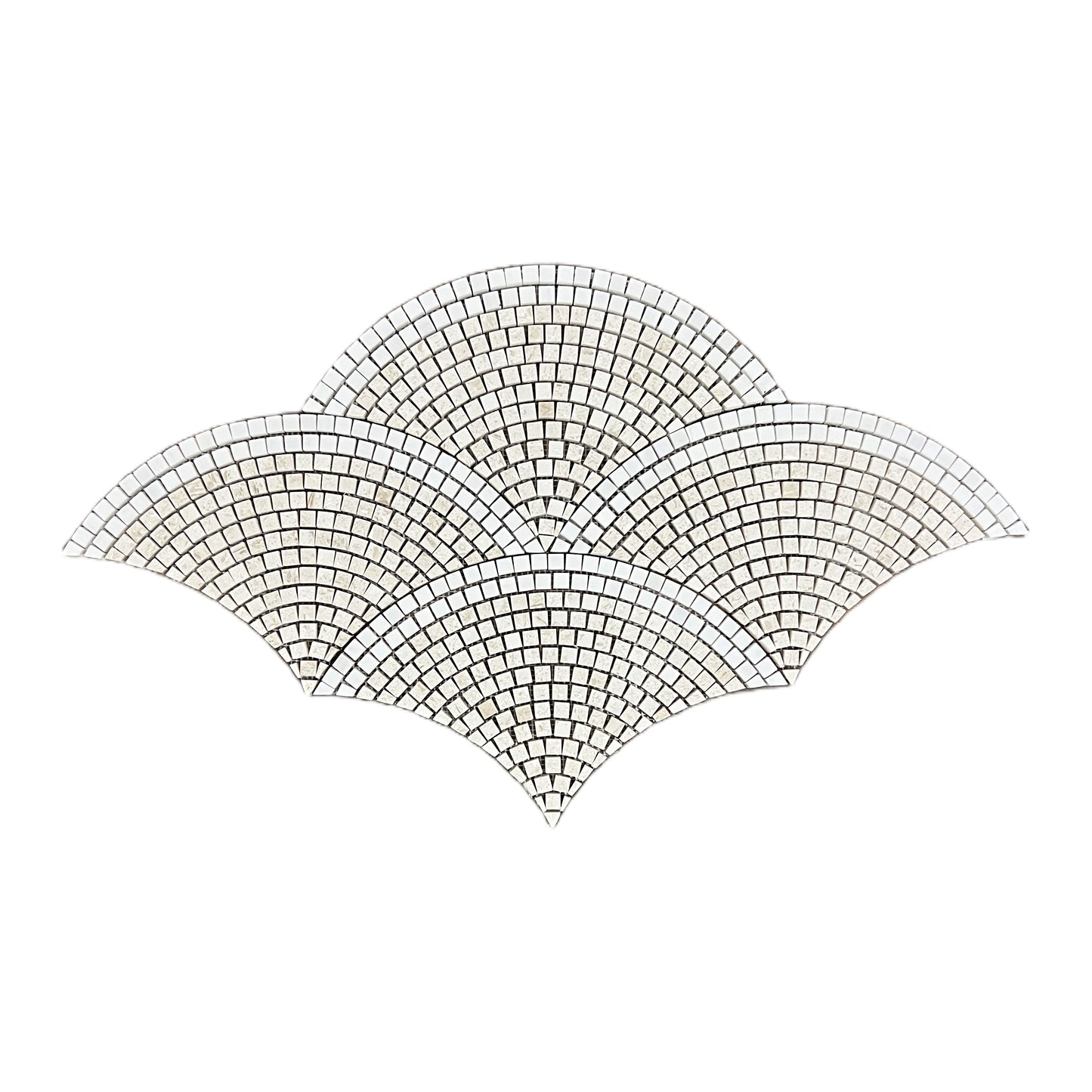 Limestone - Dolomite Fan / Scallop Honed Marble Mosaic Tile