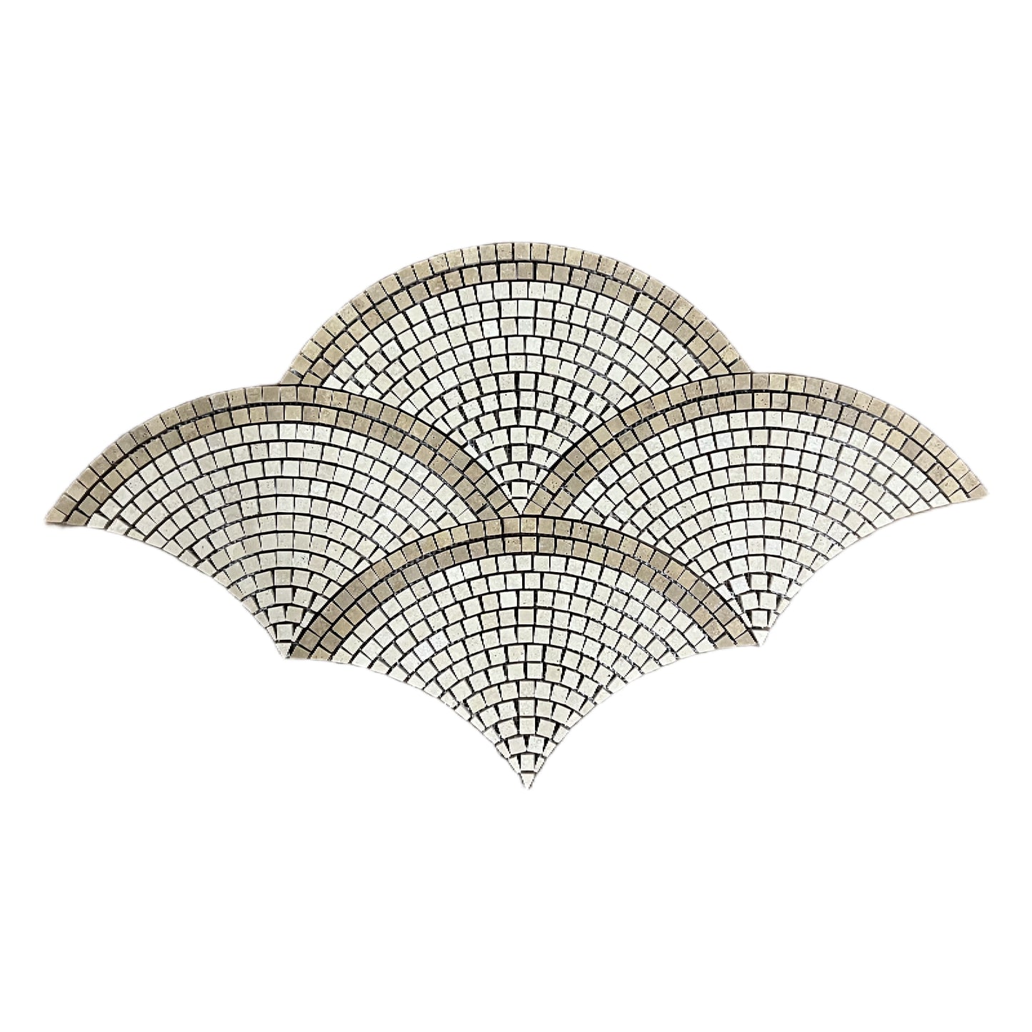 Limestone - Noche Travertine Fan / Scallop Honed Mosaic Tile