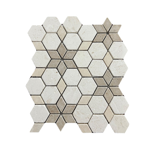 Starline Mix Travertine Tumbled Travertine Mosaic Tiles