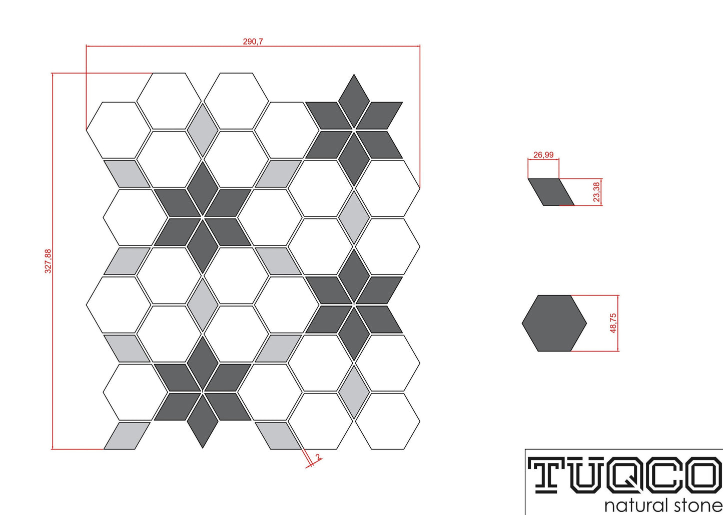 Carrara White - Platinum Grey Honed Starline Marble Mosaic Tiles Natural Stone Texture