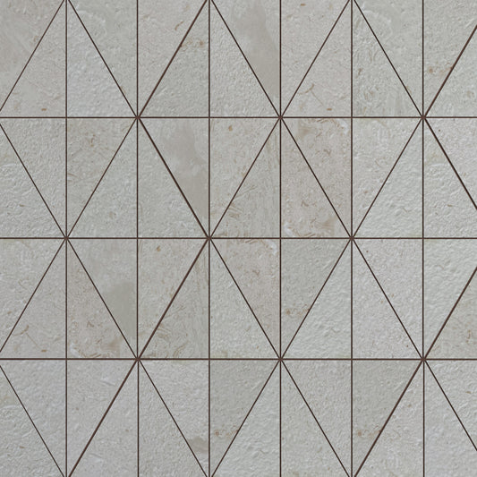 Triangle Fossil Brushed Marble Mosaic Tiles