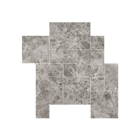 Tundra Grey Versailles Pattern Paving Patio Marble Tile Set