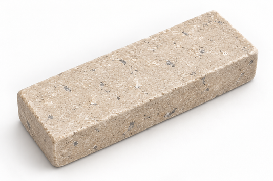 Dijon tumbled limestone cobble, 200 x 50 mm, showing rounded edges and 40 mm thickness