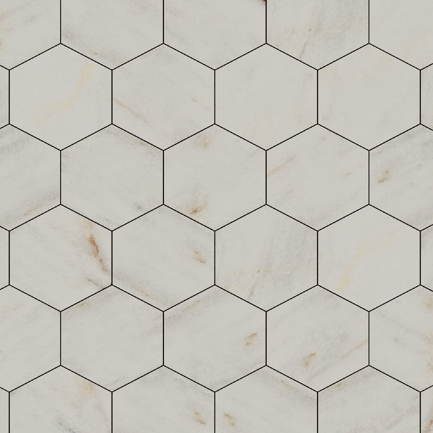 Hexagon Golden Honed Marble Mosaic Tiles