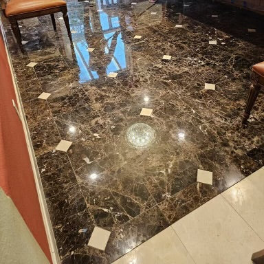 Dark Emperador Premium Polished Marble Wall & Floor Tiles Bathroom Installation