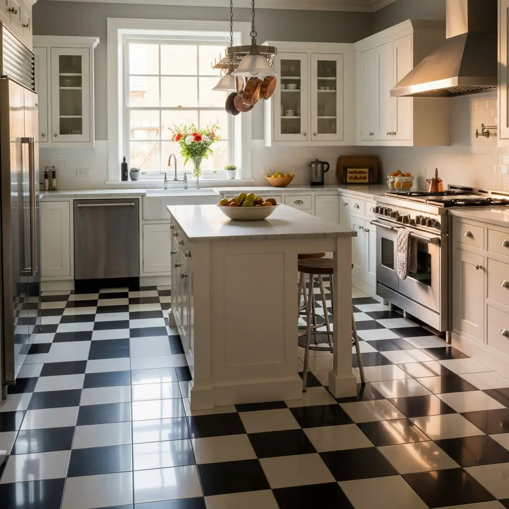 Chequerboard Kitchen Tiles