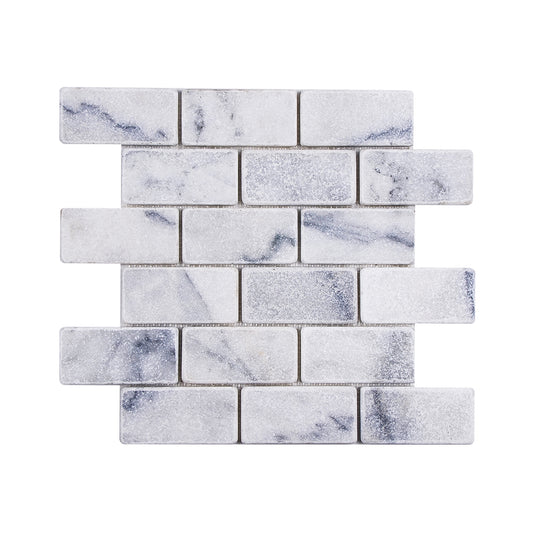 5x10 cm Brick Carrara Tumbled Marble Mosaic Tile