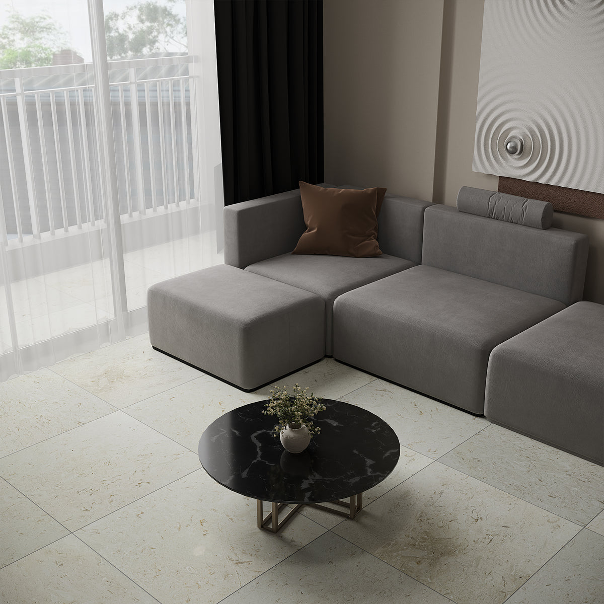 Shellstone brushed limestone wall and floor tiles