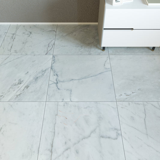 Carrara White Polished Marble Wall & Floor Tiles UK