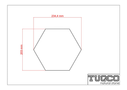 8 Inch Hexagon Rustic Green Honed Limestone Mosaic Tiles