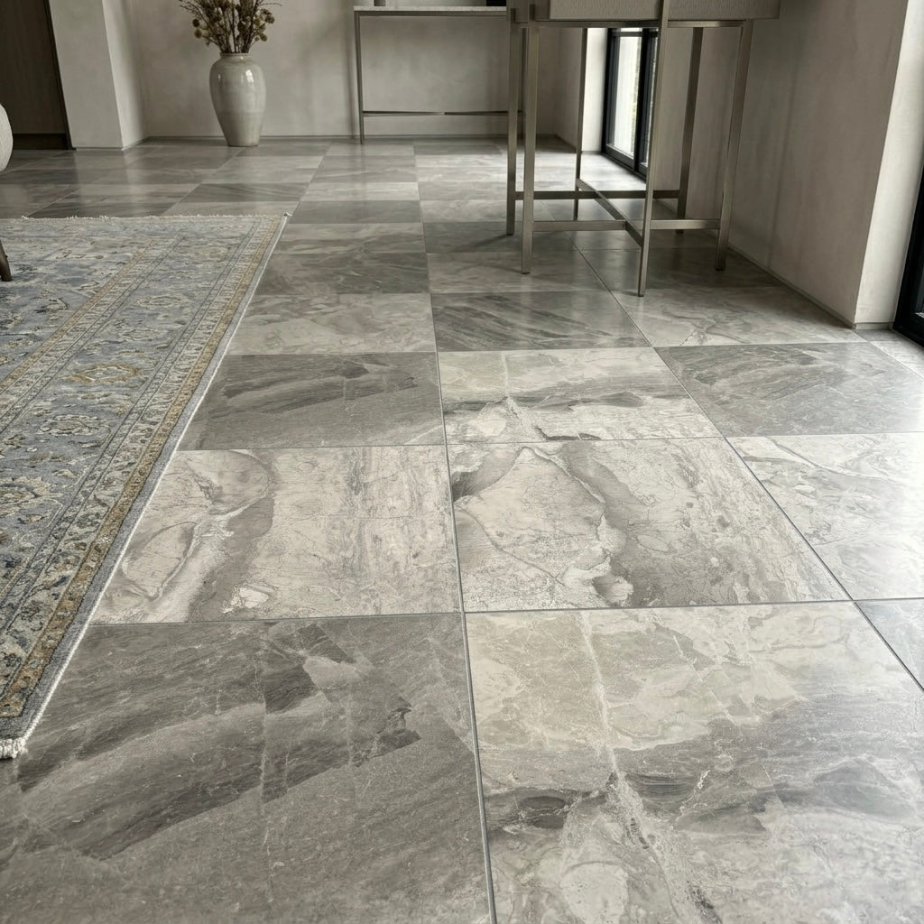 Atlantic Grey Honed Marble Wall & Floor Tiles