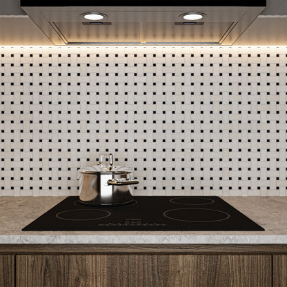 Dolomite - Nero Marquina Polished Marble Basket Weave Mosaic Tile
