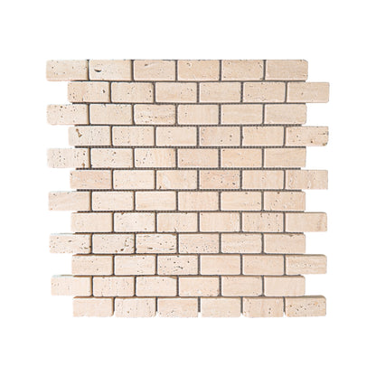 Classic Tumbled Travertine Brick Mosaic Tiles 23x48