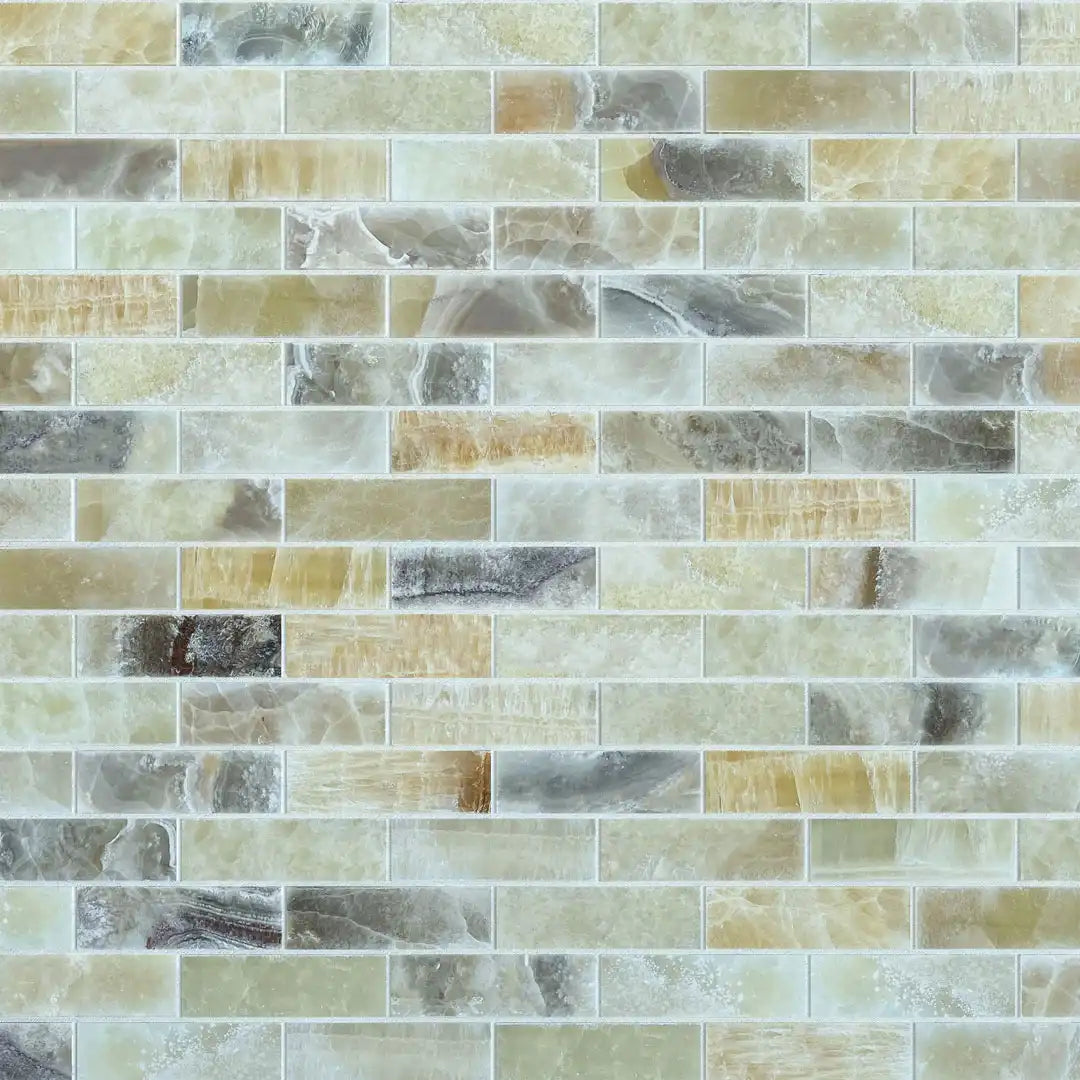 Onyx Honed Marble Brick Mosaic Tiles