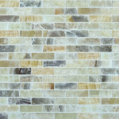 Onyx Honed Marble Brick Mosaic Tiles