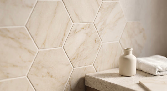 Calacatta Sugar Honed Marble Hexagon Wall & Floor Tiles