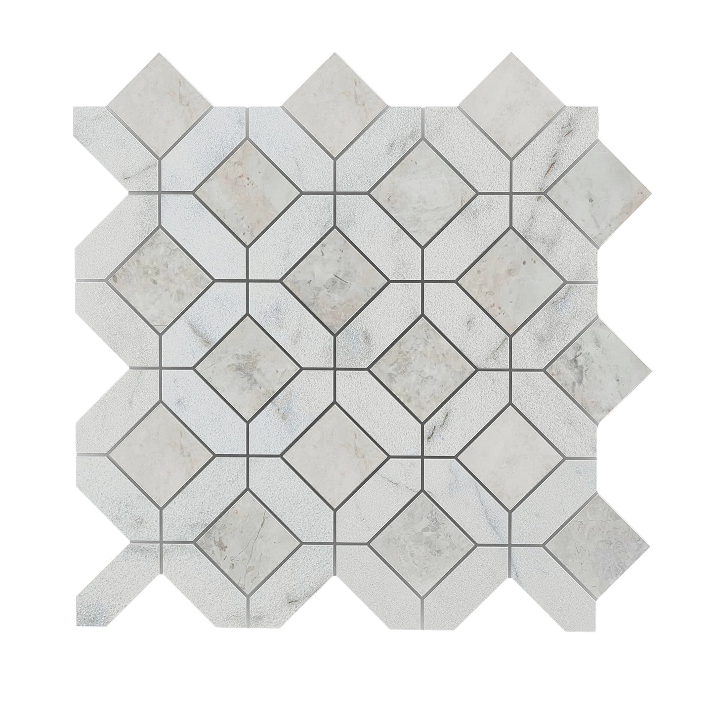 Carrara White - Nimbus Honed Marble Window Mosaic Tiles UK