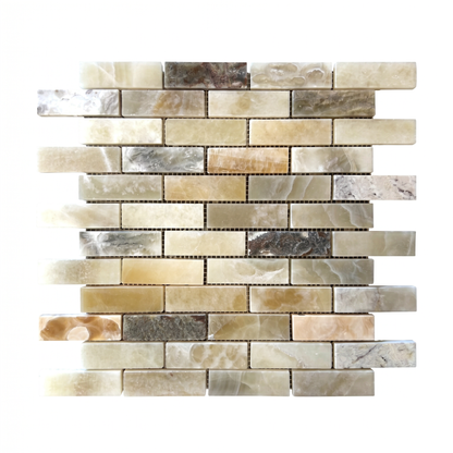Onyx Honed Marble Brick Mosaic Tiles