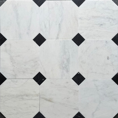 Carrara White Honed Marble Octagon Wall & Floor Tiles