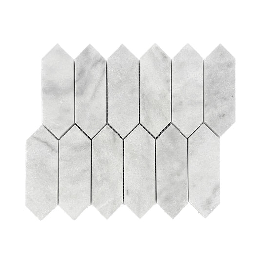 Picket Carrara Honed Marble Mosaic Tiles