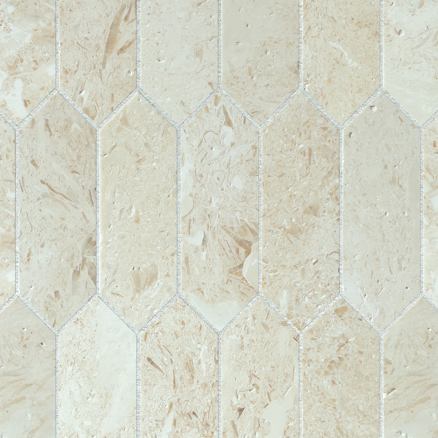 Picket Fossil Brushed Marble Mosaic Tiles