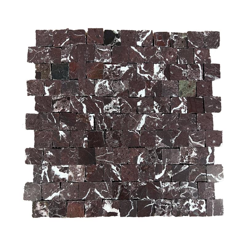 Rosso Levanto Honed Rustic Edge Square Mosaic Tile UK