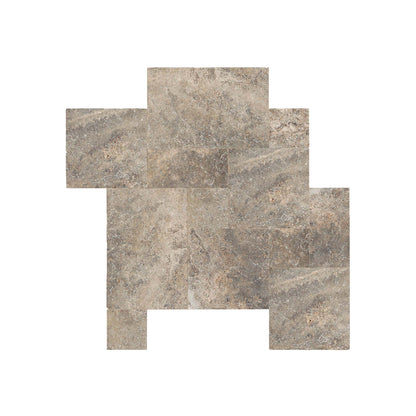 Travertine Silver Versailles Pattern Paving Patio Tile Set UK