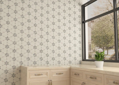 Starline White - Silver Honed Marble Mosaic Tiles