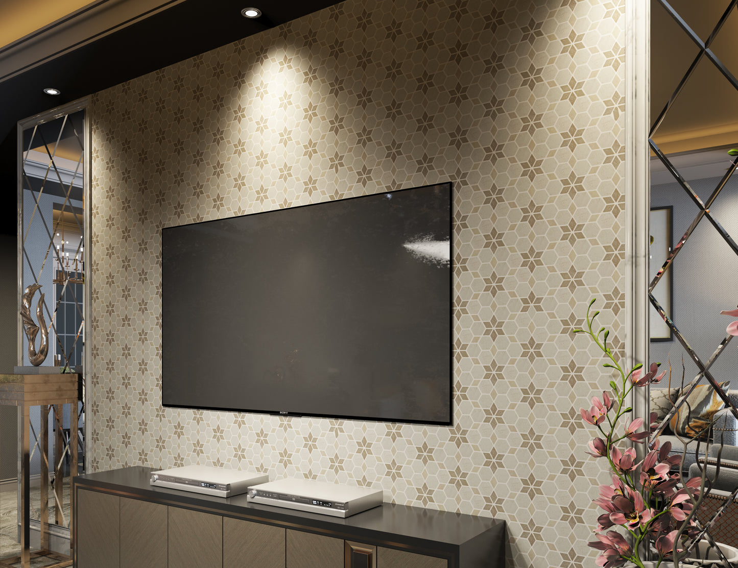 Starline Mix Travertine Tumbled Travertine Mosaic Tiles