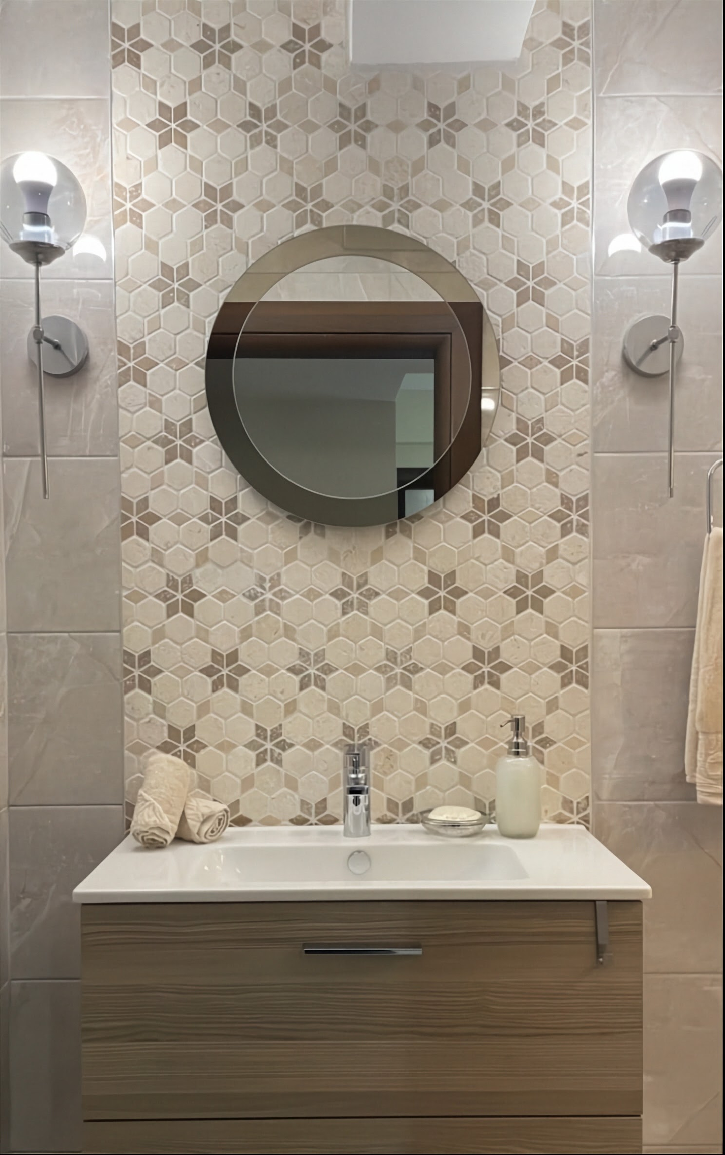 Mix Travertine Tumbled Starline Mosaic Tiles
