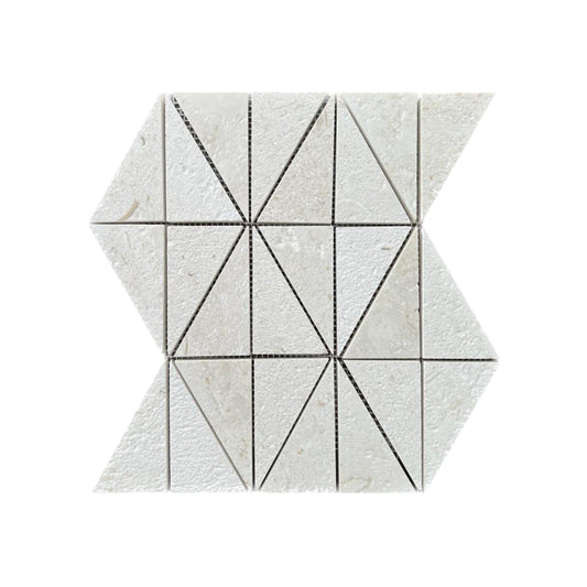 Triangle Fossil Brushed Marble Mosaic Tiles