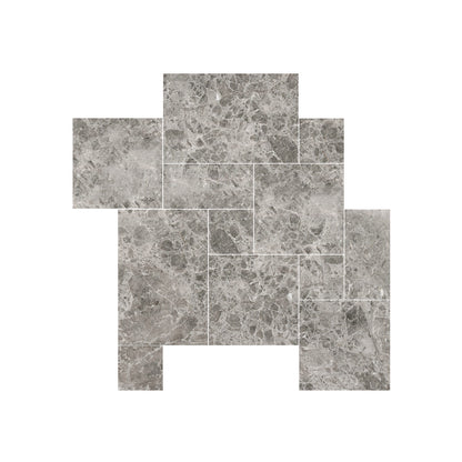 Tundra Grey Versailles Pattern Paving Patio Marble Tile Set UK