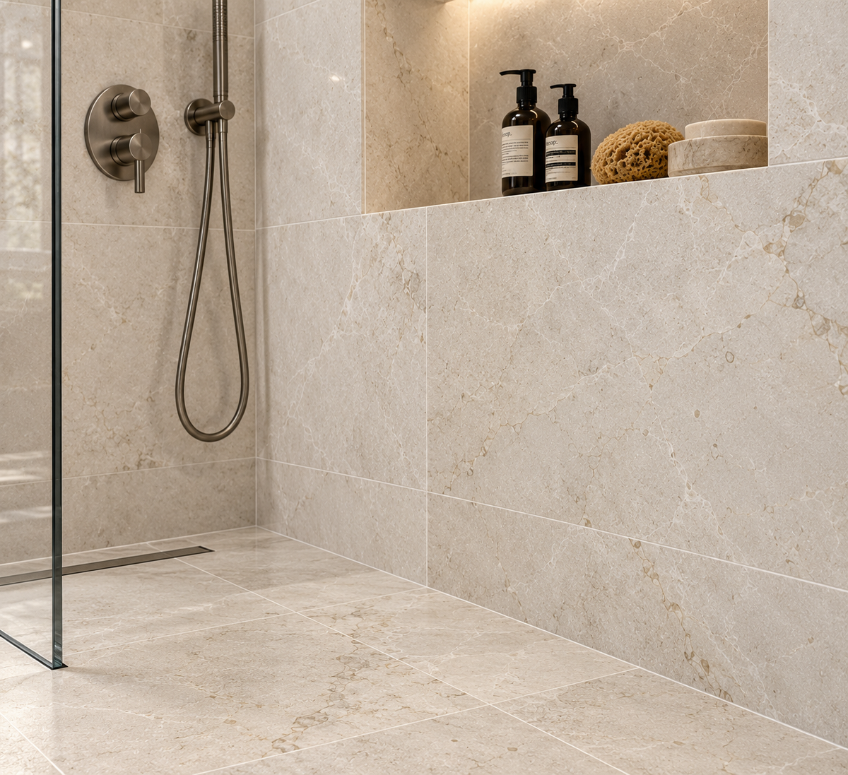 White Emperador Honed Marble Wall & Floor Tiles