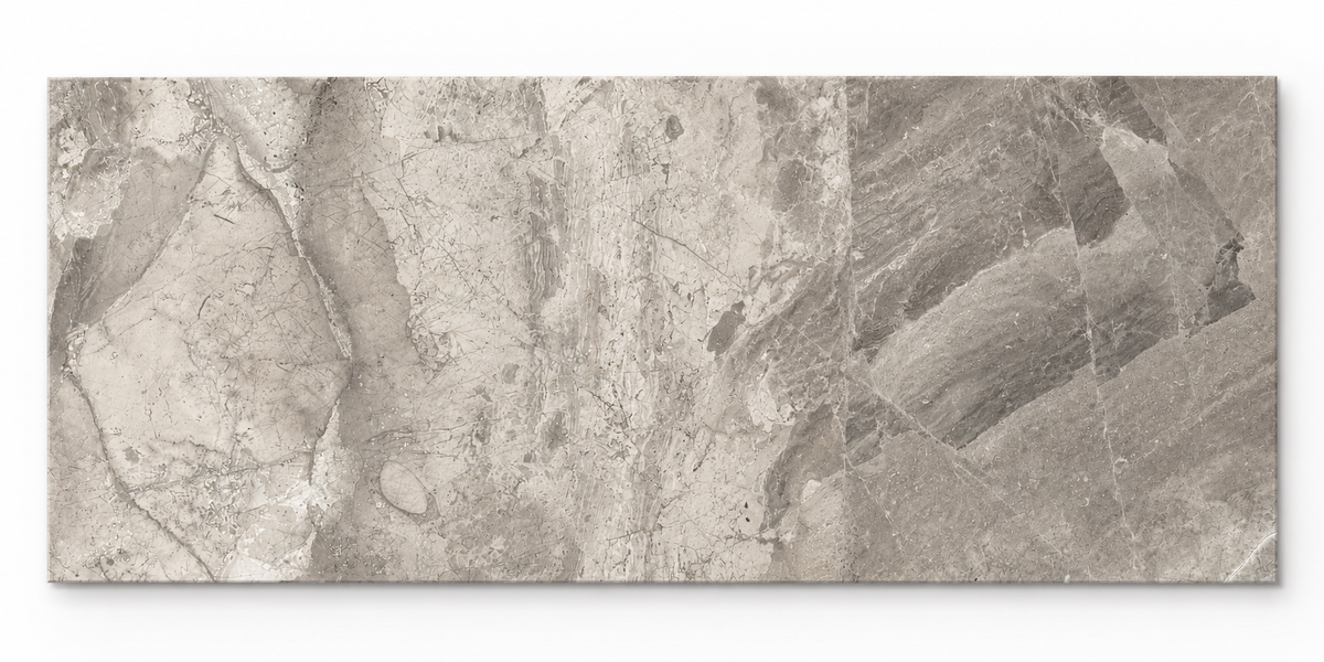 Atlantic Grey Honed Marble tile, front view showing the natural stone markings