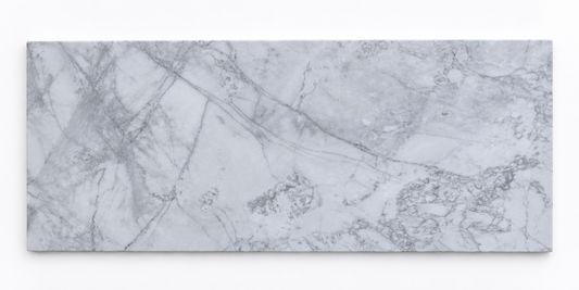 Calacatta Nimbus Cloud Honed Marble tile, front view showing the natural stone markings