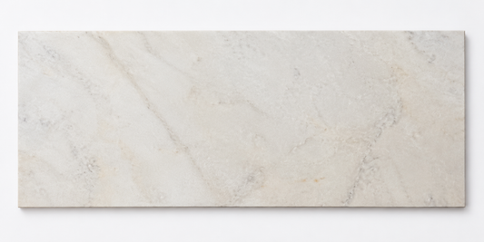 Calacatta Royale Vein White Honed Marble tile, front view showing the natural stone markings