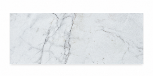 Carrara White Honed White Marble tiles: front view showing the natural stone surface