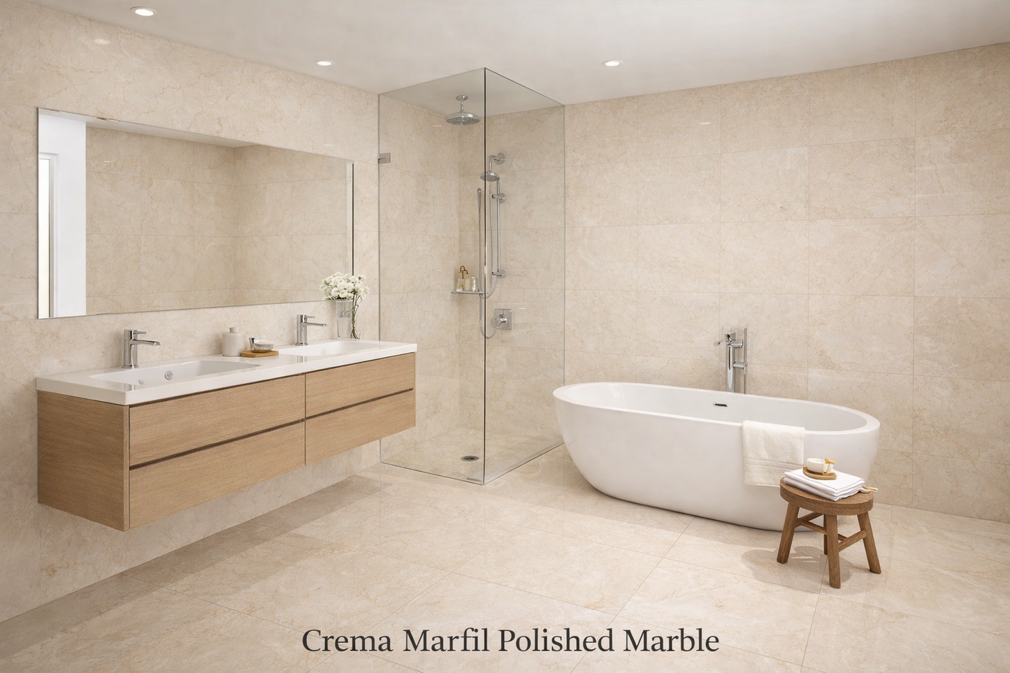 Crema Marfil Premium Polished Marble Wall & Floor Tiles