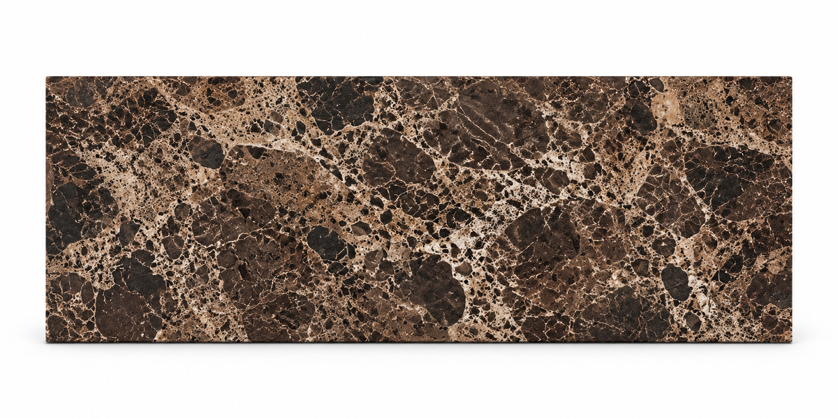 Dark Emperador Premium Brushed Brown Marble tiles: front view showing the natural stone surface