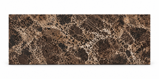 Dark Emperador Premium Brushed Brown Marble tiles: front view showing the natural stone surface