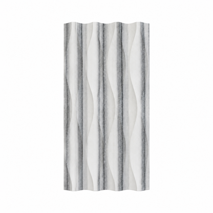 Equator Wave Marble Tile: front view of one loose natural stone tile