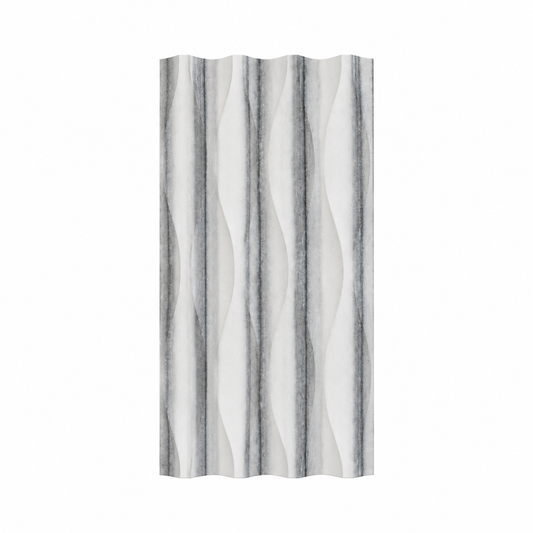 Equator Wave Marble Tile: front view of one loose natural stone tile