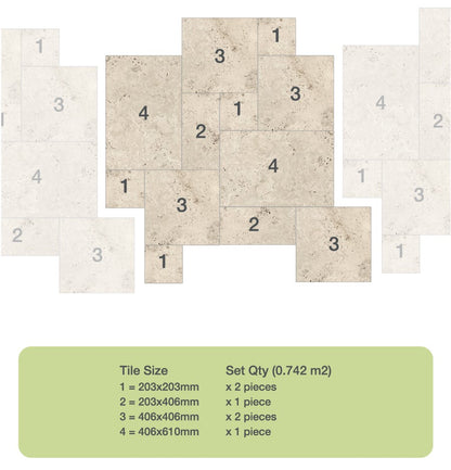 Silver Travertine Tumbled Paving Patio Cobble Tiles